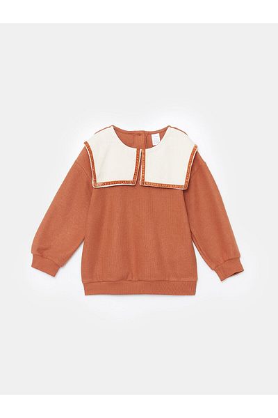 LC Waikiki Lcw Baby Collar Long Sleeve Baby Girl Sweatshirt