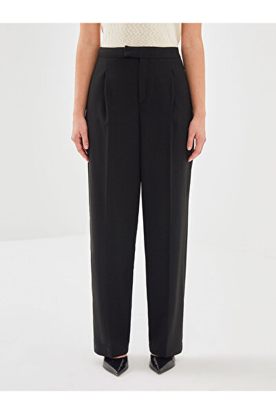 LC Waikiki Black Standard Fit Wide Leg Women's Trousers