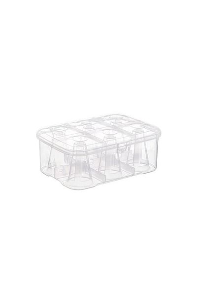 Ovebu Water Cup Carrying Box Transparent - 6 Cup Capacity Picnic Box