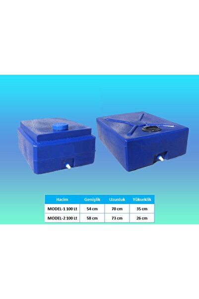 Promaster 100 Lt Kare Mavi Su Deposu Vana Hediyeli Model 1 Tankı Bidonu Karavan