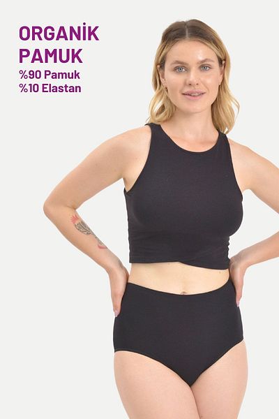 LadyMelex Chiloți pentru femei, slip cu talie înaltă, 5 buc. Culori închise (S-M-L-XL-2XL-3XL) 100% țesătură moale