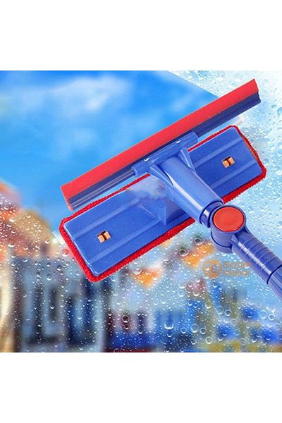 Ovebu Telescopic Window Cleaning Apparatus with Movable Head and Squeegee