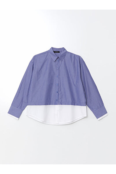 LC Waikiki Striped Oversize Poplin Women's Shirt