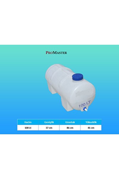 Promaster 100 Lt Yatay Su Deposu Tankı Vana Hediyeli Bidonu Karavan