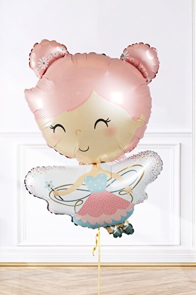 PEKSHOP Pastel Renkler Peri Kızı Folyo Balon Sevimli Peri Kız Balon