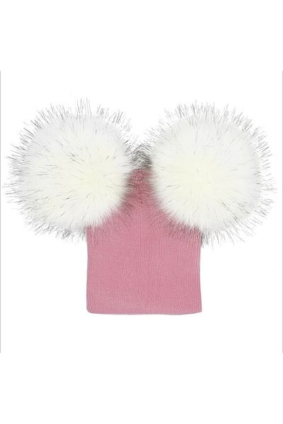 OEM Drool Pom Pom Hat (Color: Pink/White)