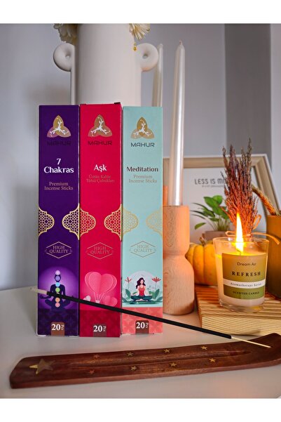 NEON PLUS 4'lü Tütsü Seti, Aşk,7chakra, Meditasyon Ve Tütsü Kayığı (toplam 60...