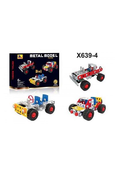 LRS STORE مجموعة تصميم Le go المعدنية 3 في 1، مجموعة بناء السيارة المكونة من 127 قطعة