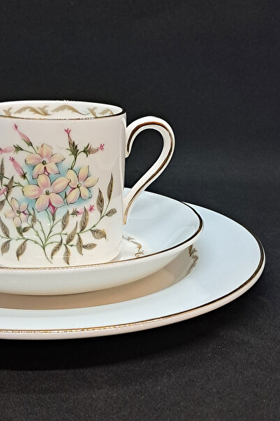 Royal Grafton Caroline Fine Bone China Antika Porselen Double Coffee 3 Pieces 120 ml