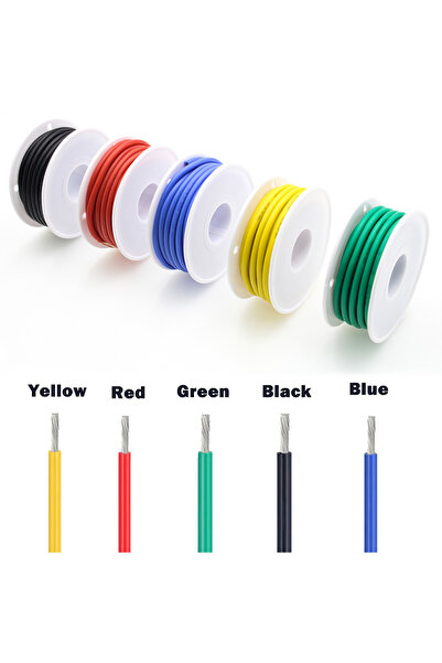 Choice 16AWG 20m 16/18/20/22/24/26/28 AWG Electric Wire with Heat Shrink Tubing,5 Colors Stranded Tinned Co