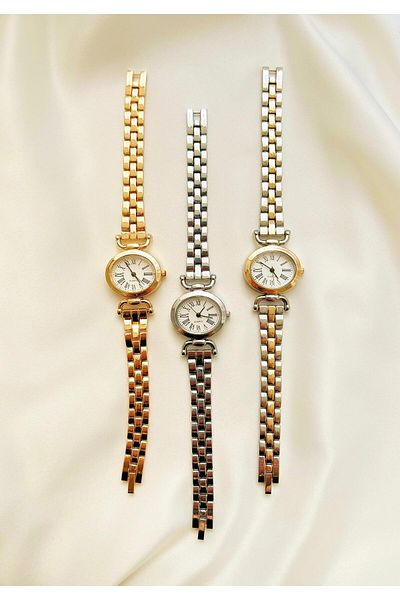 QUARTZ Silver Color Minimal Design Steel Band Women's Wristwatch