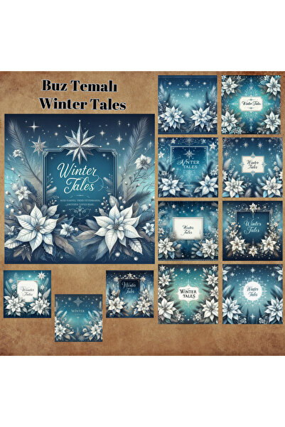 Pink Swan Craft Vintage novogodišnje zimske priče - 12 komada seta mat naljep...