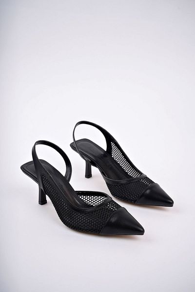 Sapin Pointed Toe Honeycomb Patterned Thin Heeled Women's Shoes (FULL MOLD THE SIZE YOU USE IS RECOMMENDED)