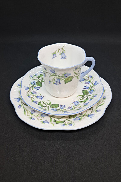 ABBETC Shelley Harebell 13590 Fine Bone China Antique Double Coffee 3 Pieces 130 ml