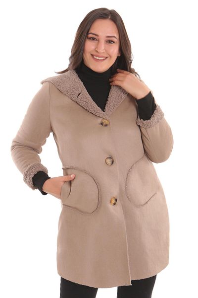 Metpoint Trend42Plus Large Size Suede Fur Inside Mink Coat
