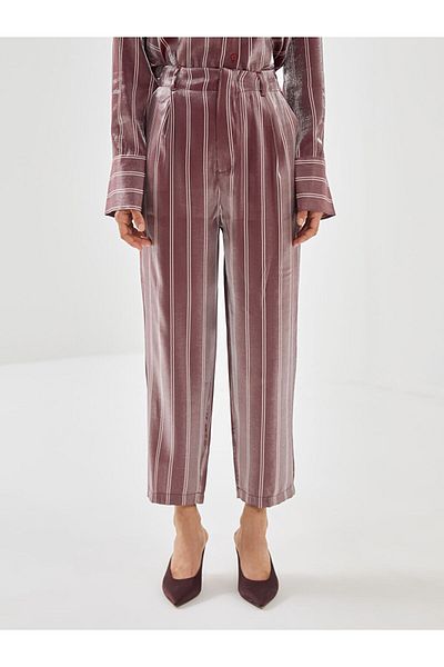 LC Waikiki Striped Satin Women's Trousers