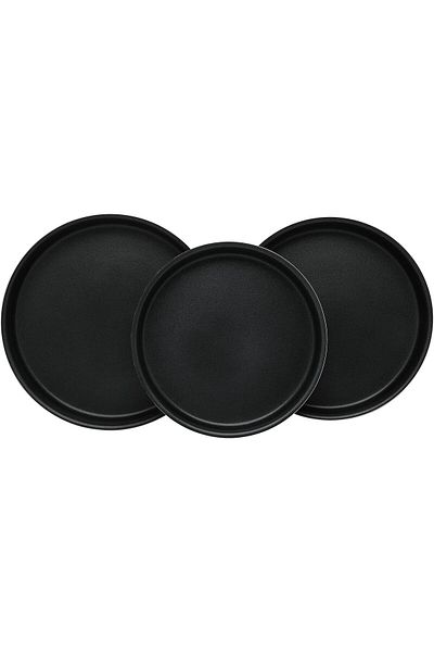 Trust Pro Non Stick Aluminium Round Oven / Baking Tray Set of 3 Pieces , 28cm + 26cm +24cm Red/Black