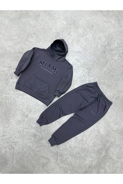 KAPROLLI 100% Cotton Kids Bottom Top Tracksuit Set 3 Thread Rasterless Hooded Nursery School Set