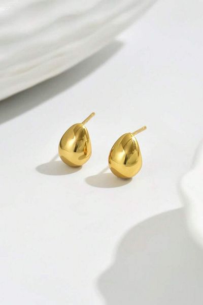 PALMMAMA Minimal Trend Oval Drop Gold Steel Earrings