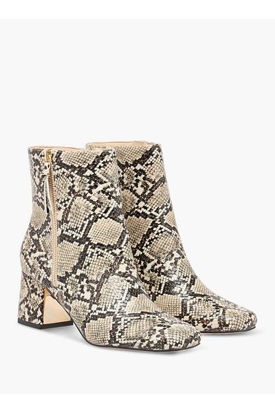 Flora Bella by Shoexpress Flora Bella Animal Print Ankle Boots with Block Heels