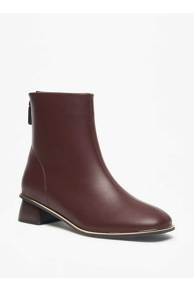 Celeste Women's Solid Ankle Boots with Zip Closure
