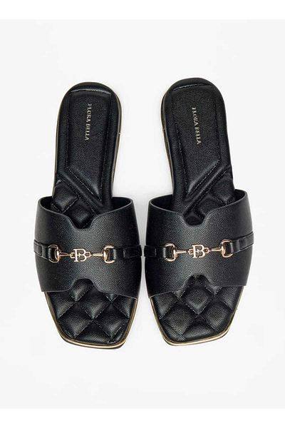 Flora Bella by Shoexpress Flora Bella Animal Print Slip-On Sandals with Logo Accent