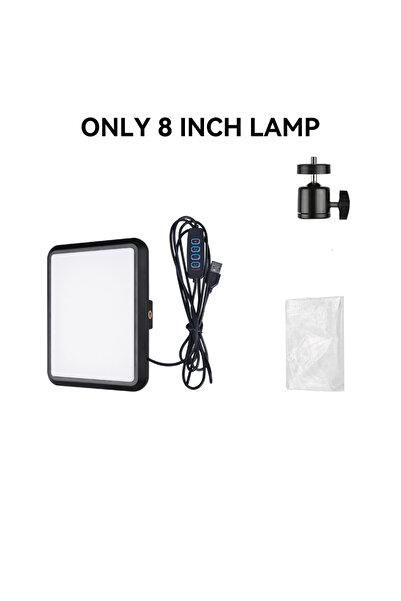 Choice مصباح فيديو LED مقاس 8 بوصات فقط، قابل للتعتيم، إضاءة تصوير مستمرة، حا...