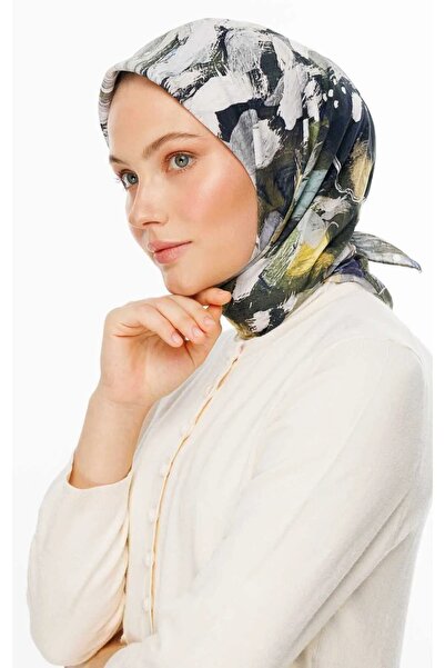 VALOR وشاح حريري قطني بنمط الفضاء