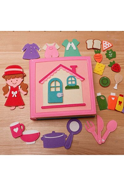 Choice كتاب من اللباد الوردي، كتاب هادئ من اللباد، لوحة حسية من مونتيسوري للت...