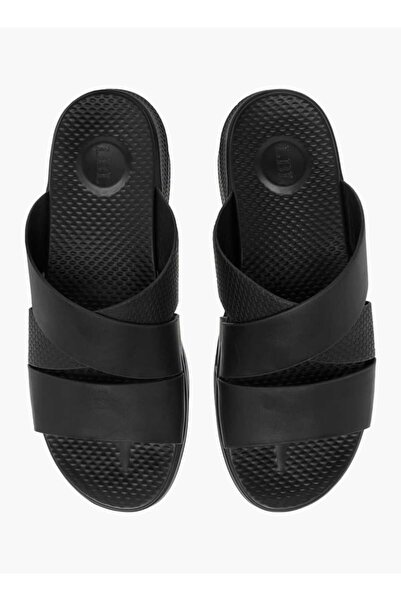 LBL by Shoexpress Textured Slip-On Cross Strap Sandals