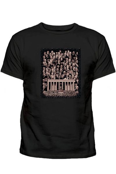 Efendioğlu Design Anıtkabir Kolaj Ataturk 10 noiembrie Tricou bărbați din bumbac cu imprimeu special