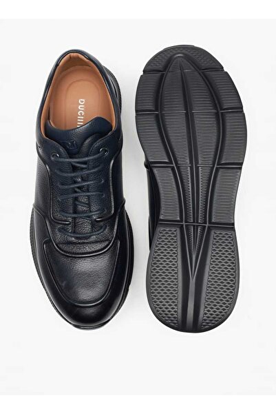 Duchini Men's Textured Lace-Up Low Ankle Sneakers