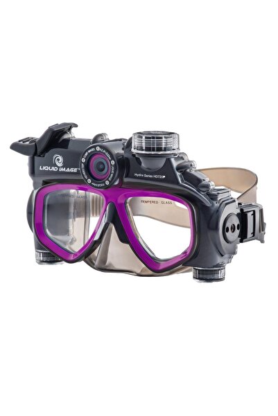 LIQUID IMAGE Kameralı Dalış Maskesi Deniz Gözlüğü Havuz Maskesi Full Hd Kameralı Gözlük Mor
