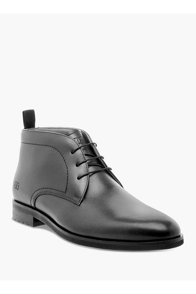 Duchini Men's Solid Lace-Up Chukka Boots with Pull Tabs