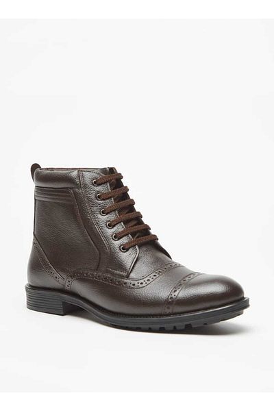 LBL by Shoexpress Solid Chukka Boots with Lace-Up Closure