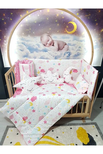 Baby Clime 60X120 Baby Sleeping Set - Mosquito Net - Moon Cloud Star (Excluding the Mobile Crib)