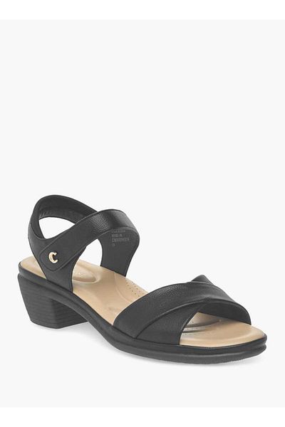 Le Confort Solid Block Heel Sandals with Hook and Loop Closure