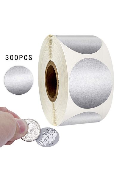 Choice Silvery 300pcs/roll Explosive Roll Packaging Scratch Silver Sticker Label