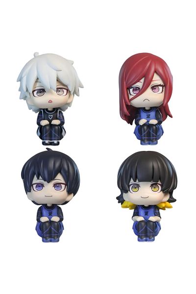 BANDAI 4pcs 10cm Q Version Blue Lock Anime Figure Sagi Yoichi Chigiri Hyoma Nagi Seishiro Figures Collecti