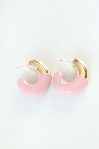 Skygo Ccb Dusty Rose Gold Double Color Earrings - Tj-Bkp8872
