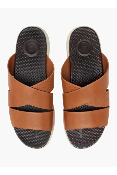 LBL by Shoexpress Textured Slip-On Cross Strap Sandals