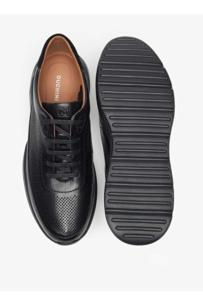 Duchini Men's Textured Lace-Up Low Ankle Sneakers