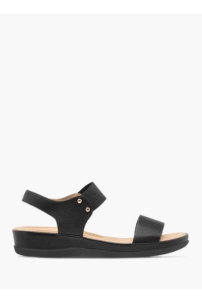 Flora Bella by Shoexpress Flora Bella Solid Comfort Sandals with Elasticated Strap