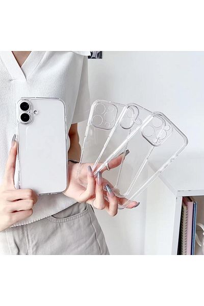 Busstier حافظة حماية من السيليكون الشفاف للغاية متوافقة مع هاتف iPhone 16 (6.1 بوصة) - غطاء شفاف ممتص للصدمات