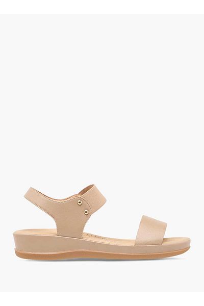 Flora Bella by Shoexpress Flora Bella Solid Comfort Sandals with Elasticated Strap