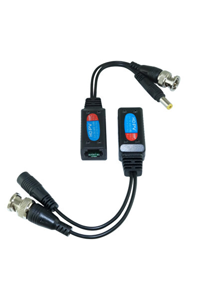 Choice زوجان من موصلات Balun فيديو عالية الدقة بدقة 8 ميجابكسل لتحويل BNC إلى RJ45 ودعم إيثرنت ثنائي ملتوي لـ AHD C