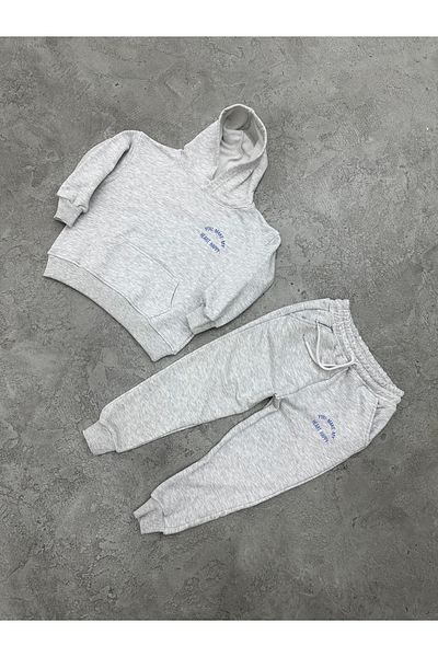 KAPROLLI 100% Cotton Kids Bottom Top Tracksuit Set 3 Thread Rasterless Hooded Nursery School Set