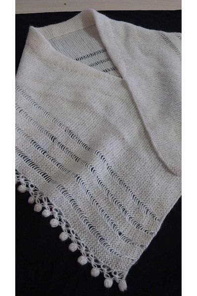 Papatyam Knitted Patterned Dowry Bridal Shawl - Handcrafted Shawl / Knitted Shawl / Hand Knitted Shawl