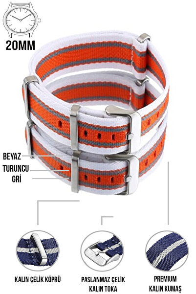 COBRA سوار ساعة نسيج ناتو مقاس 20 مم - متوافق مع Fossil-Welder-Casio-Seiko-Om...