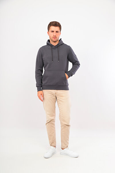 SOCCER Kapüşonlu Şardonsuz 3 İplik Erkek Sweatshirt 12170E